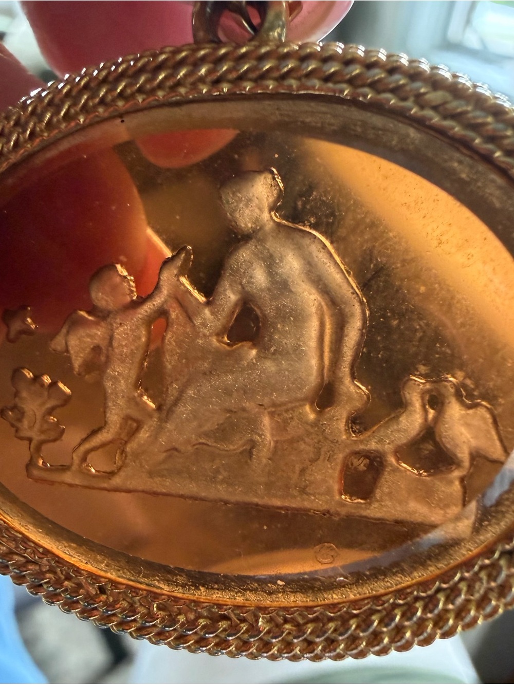Gold-Tone Cameo Pendant Necklace - Gold Color
